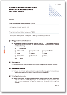 Aufhebungsvereinbarung für einen Mietvertrag • AT Vertrag Download