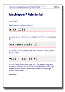 Abschleppen? Nein Danke! Dokument zum Download